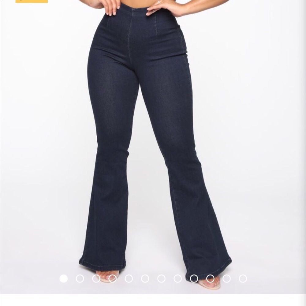 Fashion Nova Dark Wash Flare Jeans